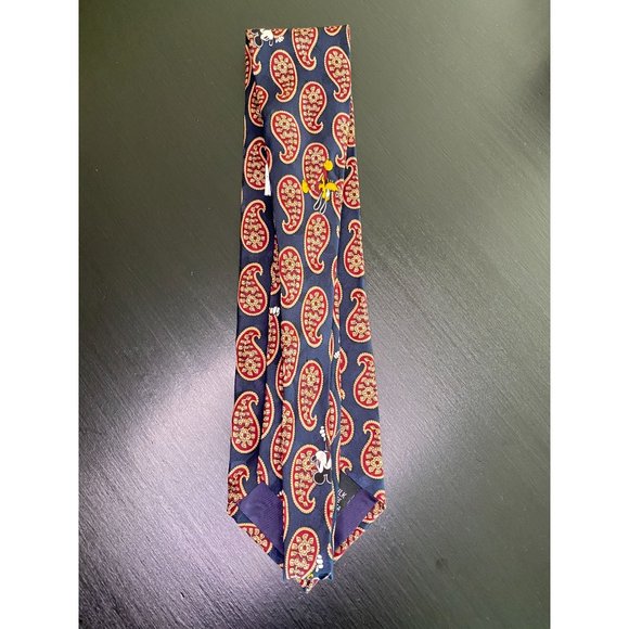 MICKEY MOUSE TIE - Donald Duck - Goofy - Pluto - Paisley - Vintage 59" x 3 1/2" - Picture 2 of 6